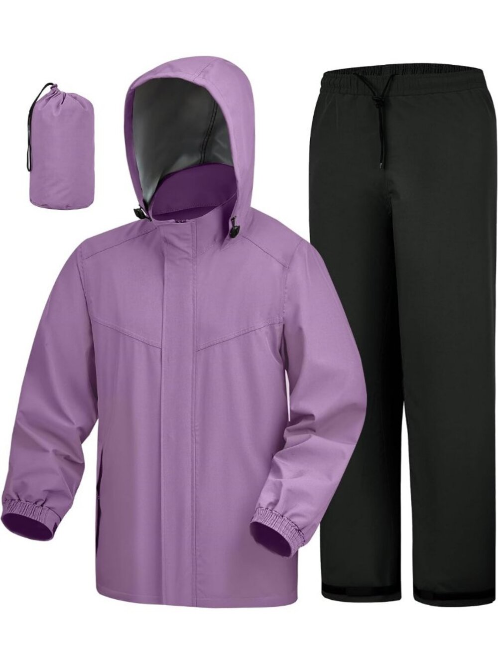 Packable Waterproof 2-Piece Rain Suit for Men & Women - Lightweight Rain Gear